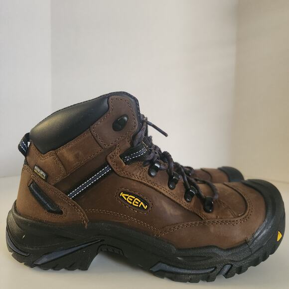 KEEN Utility Mens Work Boots, Bison/Ensign Blue, 9.5 Wide US - Picture 2 of 10
